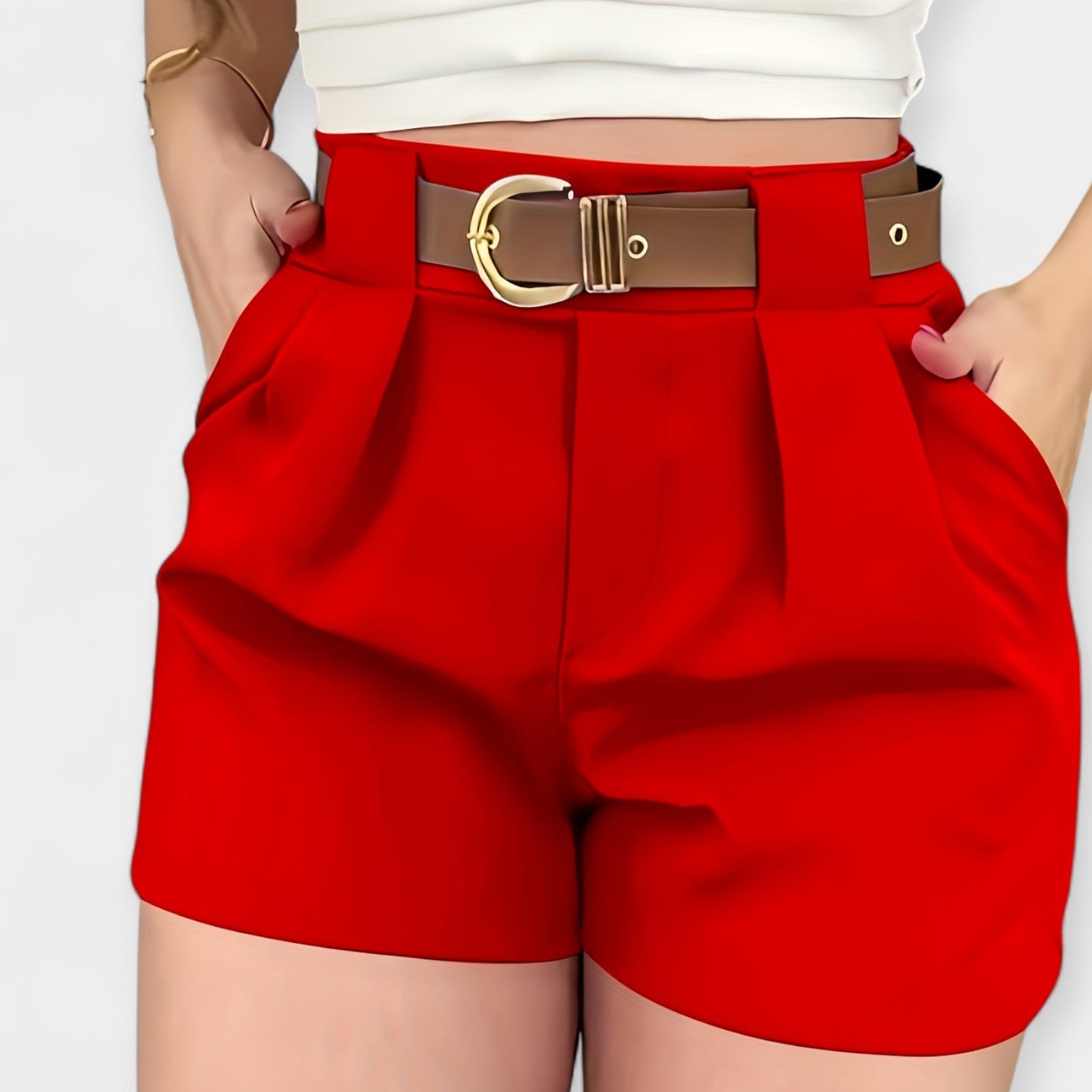 Shorts Plissés Blancs