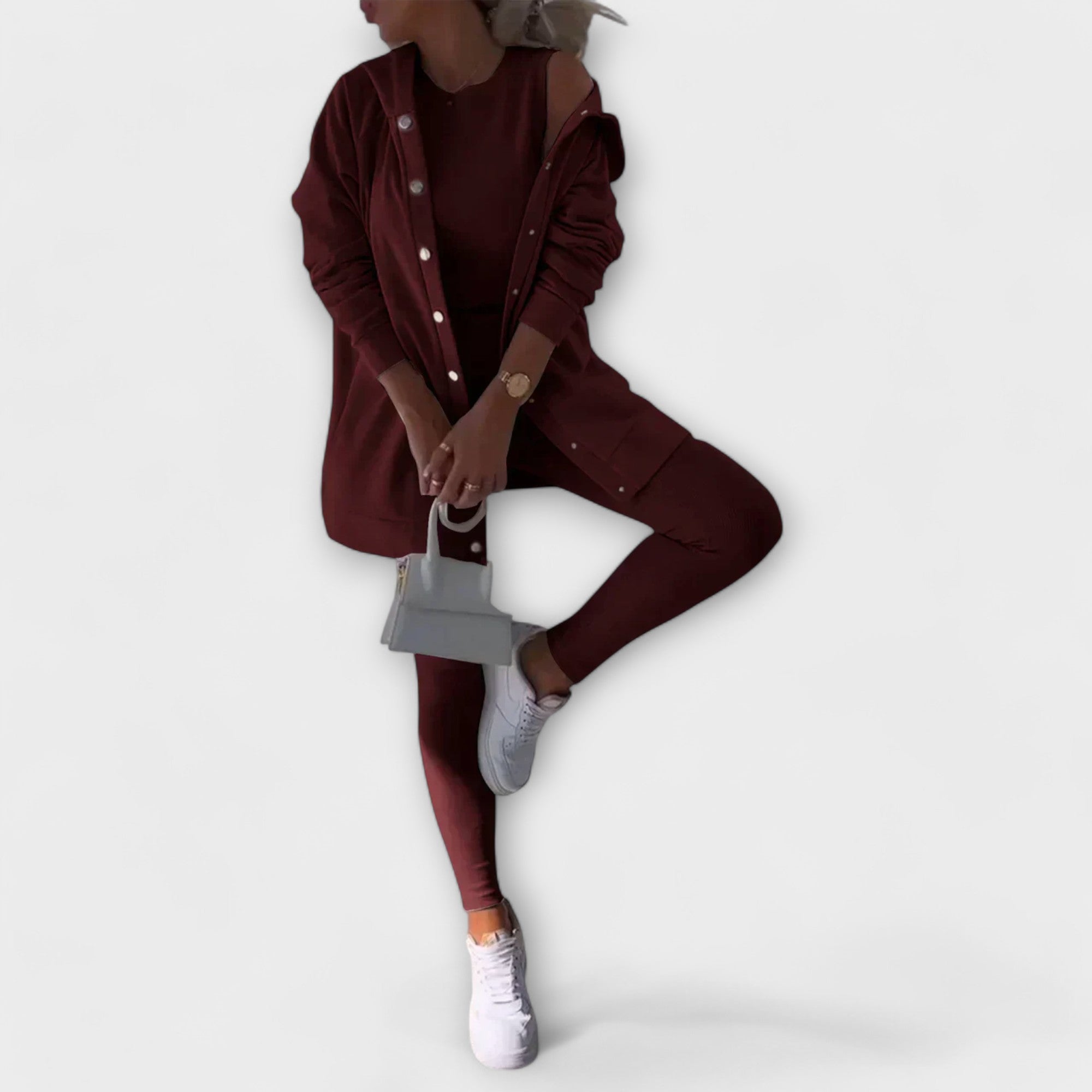 Ensemble de trois pièces avec cardigan