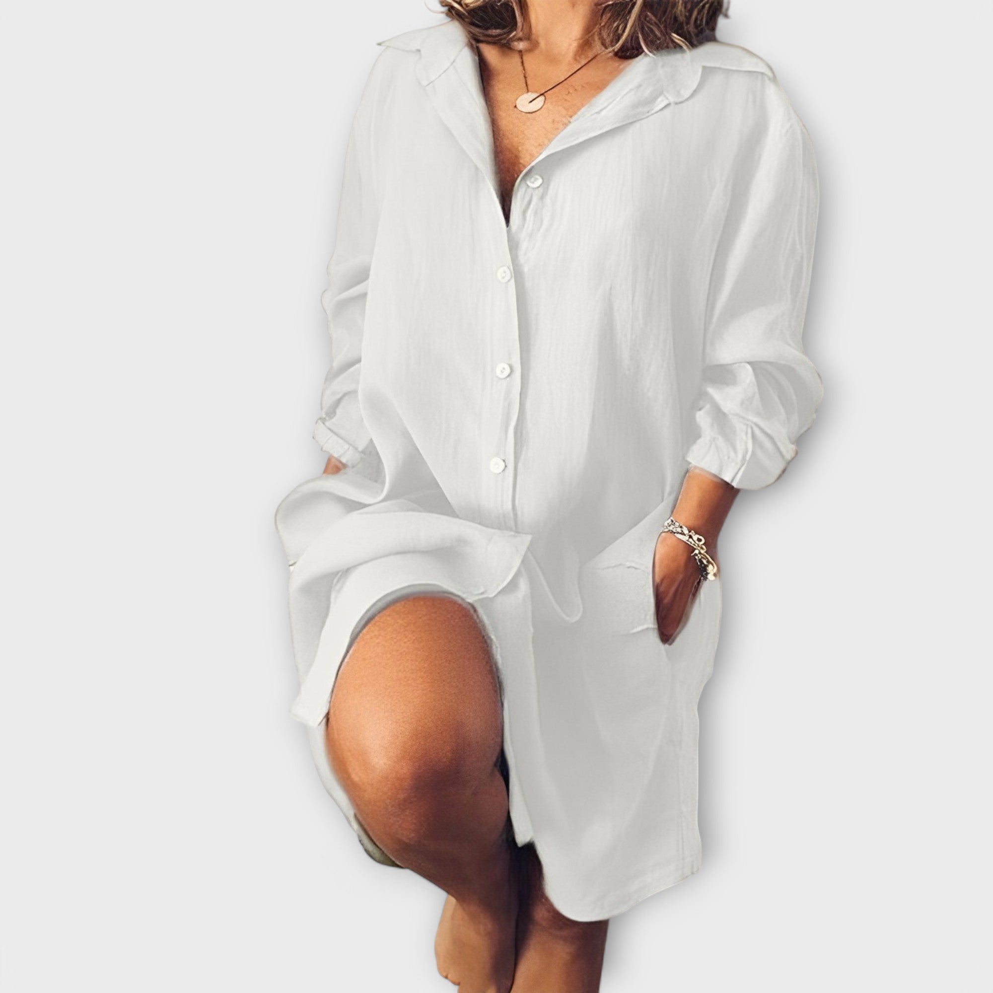 Blouse en Lin Décontractée pour Tous les Jours