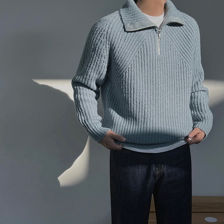 Lenoir™ | Pull à col zippé Azure