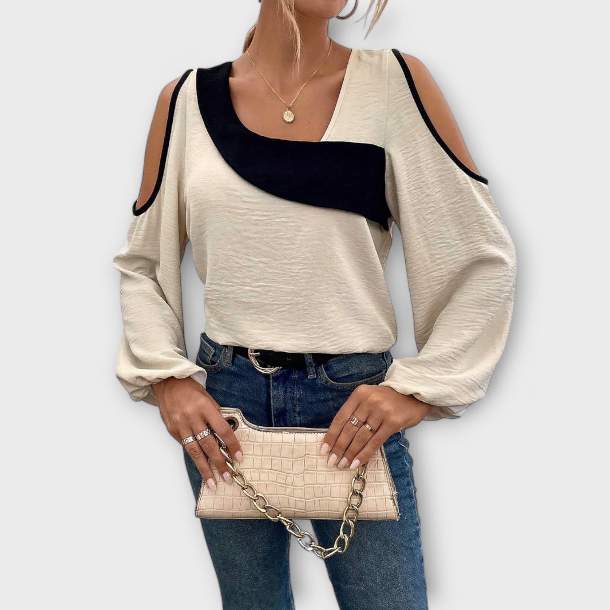 Scarlett - Blouse Colorée avec Encolure Carrée