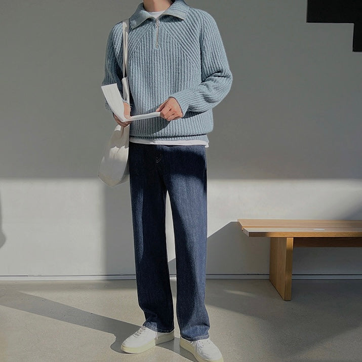 Lenoir™ | Pull à col zippé Azure